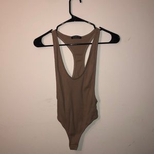Fashion Nova tan tank top body suit